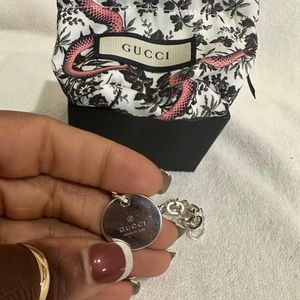 Gucci silver tone chain bracelet